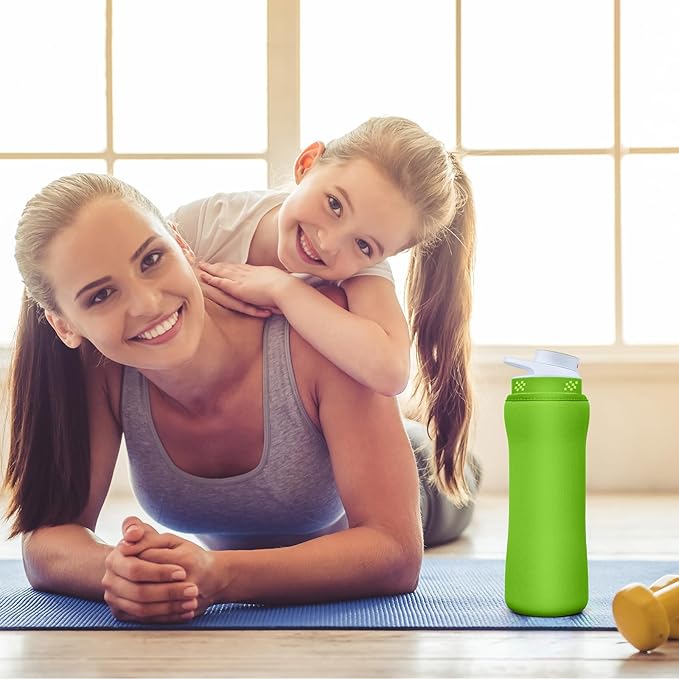 Water Bottle Sleeve Compatible with Cir-kul Water Bottle - 2 Pcs Sleeve Compatible with Cir-kul Plastic 22oz & Stainless Steel Bottle - Insulated Cover for Retaining Temperature,(Bright green-2p-22oz)