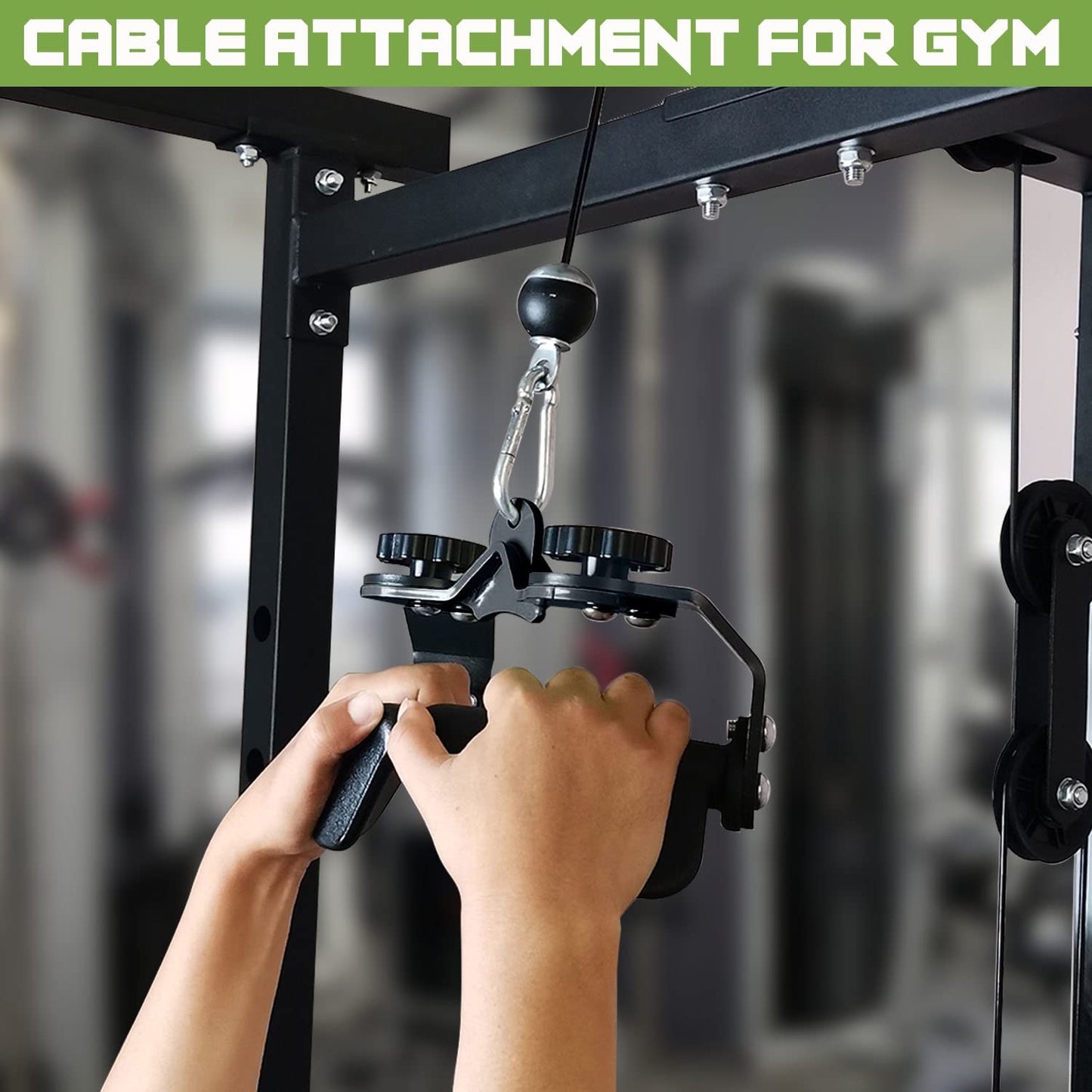 Home Gym Fitness Spreader Bar, Multi-Grip Wide Lat Pull Down Bar, Neutral Grip Handle, Lat Pulldown Attachments Long Bar for Cable Pulley System Machine, T-bar Row Landmine Attachment (SP-B01)