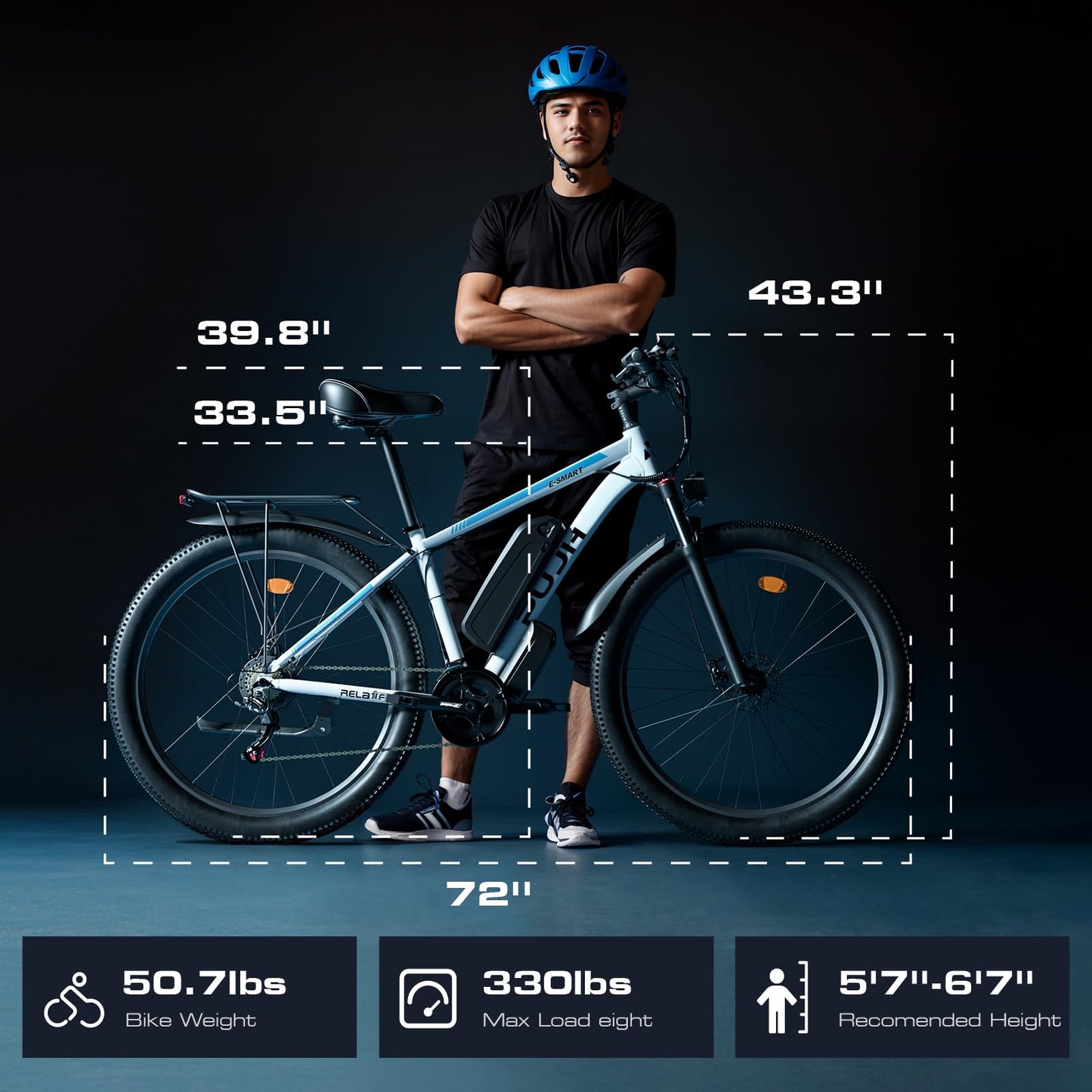 PUJH Peak 1500W Motors Electric Bike for Adults, 48V 17.5Ah Battery, 29"*2.1 Fast Ebike,Max 32 mph 30-80 Miles,Front Suspension Disc Brake Class 3 E-Bike,Off Road Mountain Hunting for Men