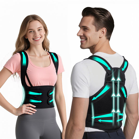 Back Brace Posture Corrector for Women and Men Comfy Shoulder Straightener, Pain Relief: Upper/Lower Back, Support for Scoliosis, Hunchback, Thoracic Spine Upgraded Breathable Full Back Support Large