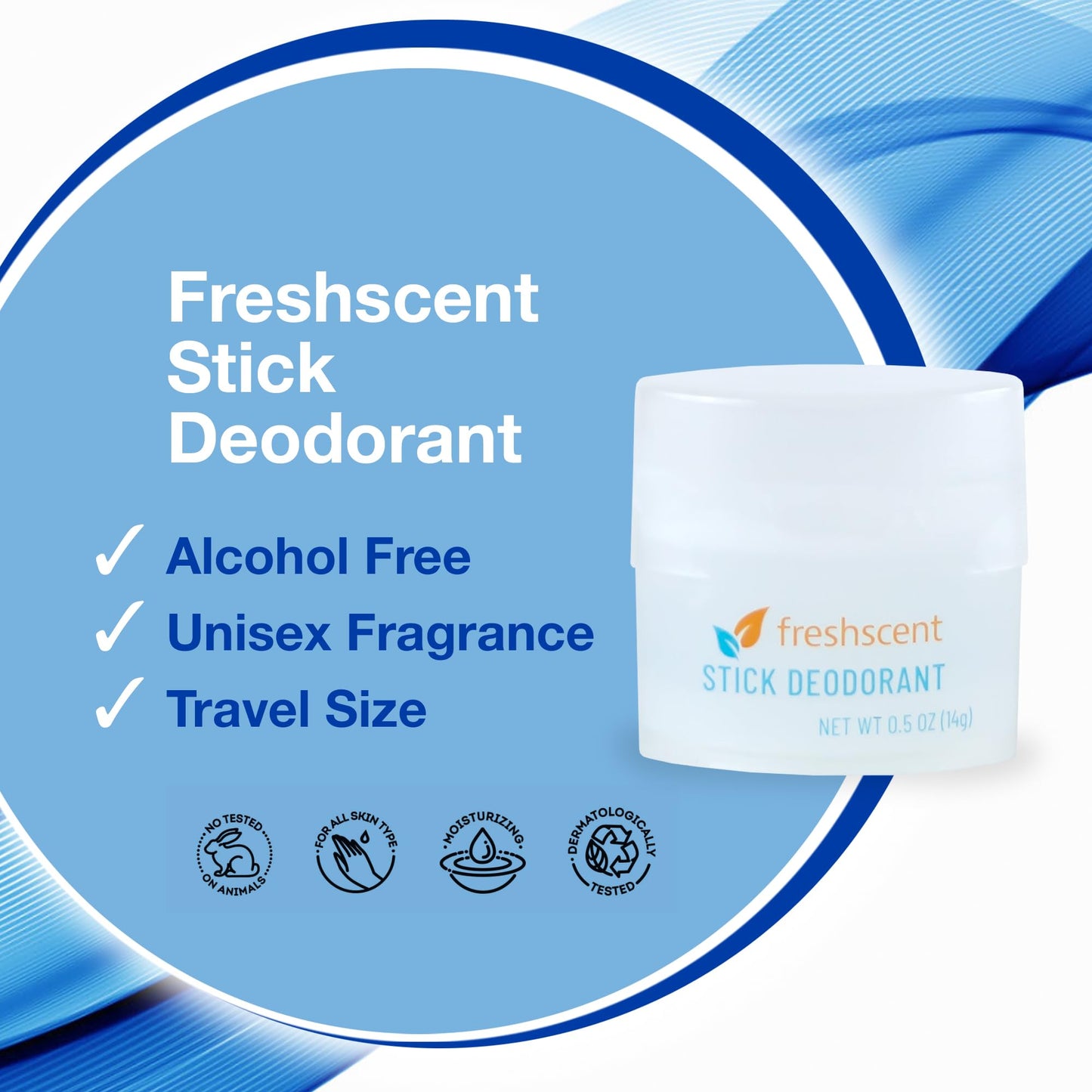 (144 Pack) Freshscent 0.5 oz. Stick Deodorant, Travel Size, Alcohol Free, light fragrance, bulk packed and perfect for donations.