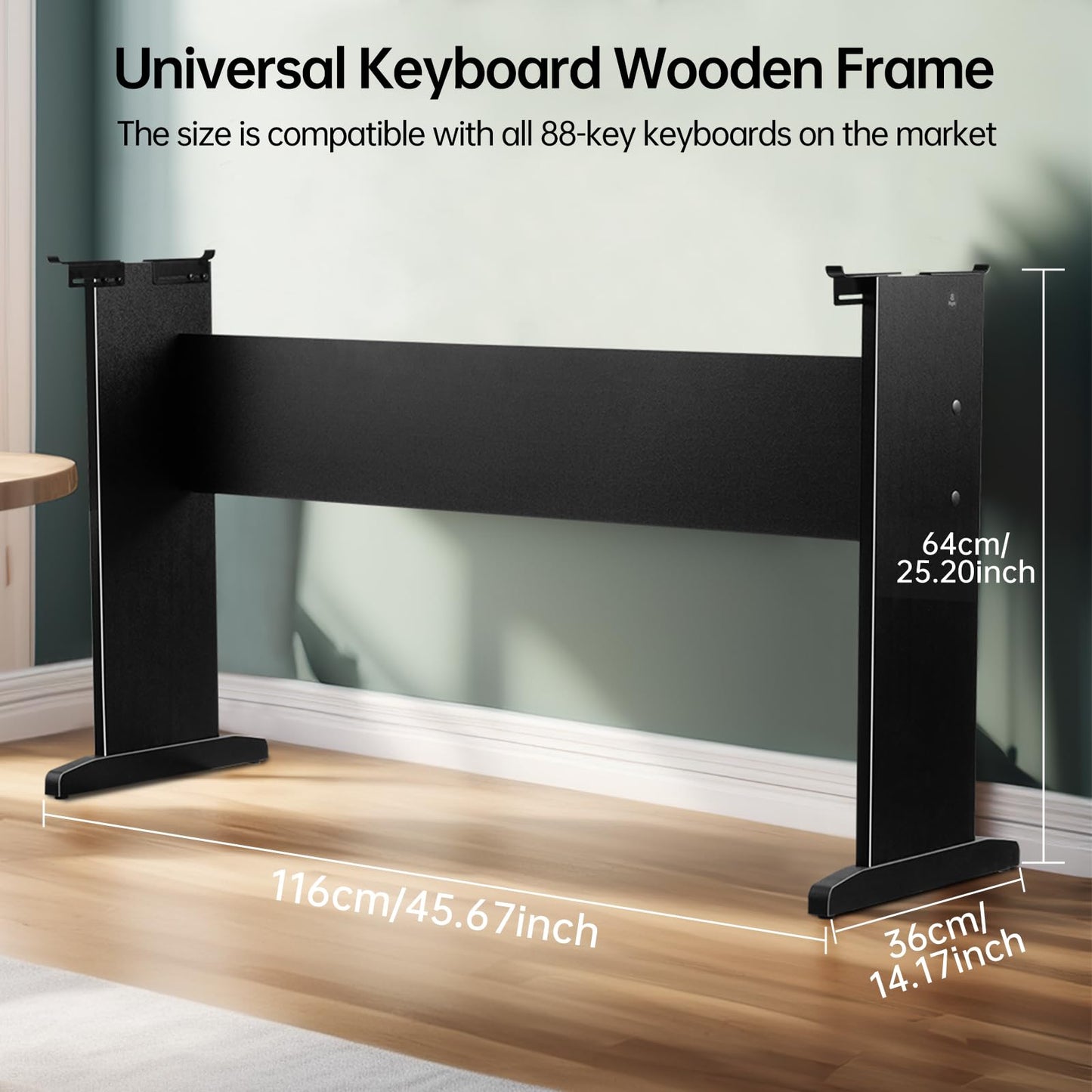 AODSK Digital Piano Universal Wood Stand,Adjustable Width Digital Piano Stand - Sturdy, Non-Slip, Scratch-Proof Design, Fits Multiple Keyboards