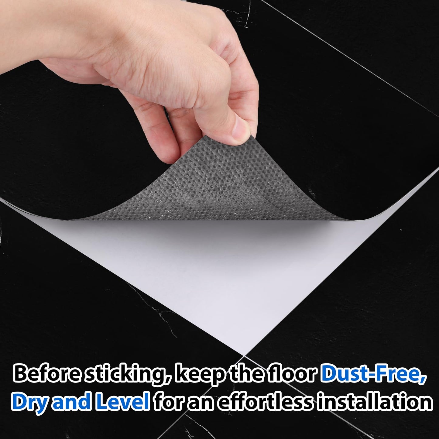 AKOLAFE 40 Sheet Vinyl Flooring 12x12 Peel and Stick Floor Tile Waterproof Black Marble Vinyl Floor Tiles Clearance Self Adhesive Floor Tiles Sticky Laminate Flooring for Bathroom Kitchen Basement RV