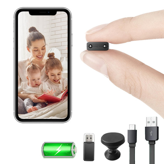【Free 64G】 Smallest Wireless WiFi Battery Camera,Mini Spy Camera Detector with HD4K Video Recording Live Feed,Baby Monitor,Upgrade Night Vision,Motion Detection,Remote Viewing for Outdoor/Indoor