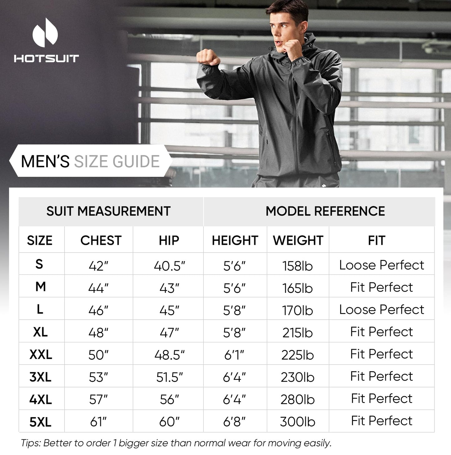 HOTSUIT Sauna Suit for Men Weight Loss Sweat Suit Boxing Exercise Sweat Sauna Jacket Pants Dark Grey