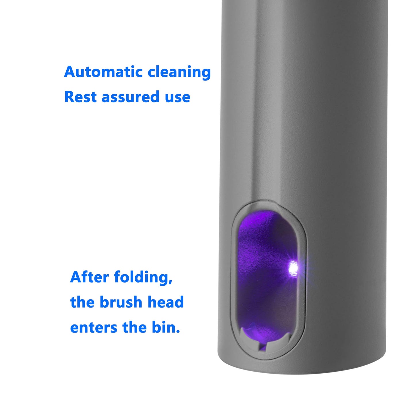 AIDBYIOT Folding Electric Toothbrush Grey Sonic Electric Toothbrush Self Cleaning Travel Toothbrush Rechargeable Portable.4 Brush Heads.