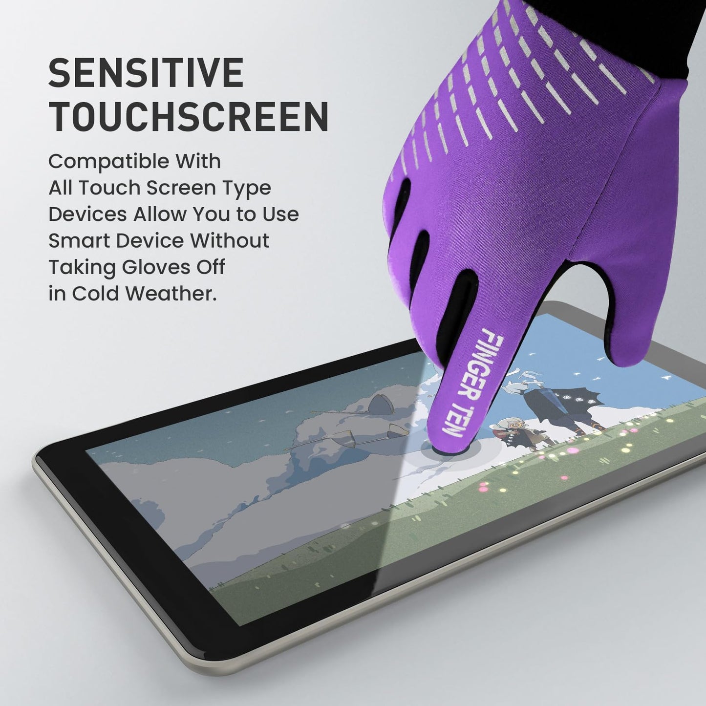 Amrta Winter Gloves for Kids Waterproof Thermal Boys Girls Cold Weather Warm Sport Touchscreen Soft Mittens, Children Anti Slip Glove for Bike Snow Ski Running Football Cycling (Purple, S)