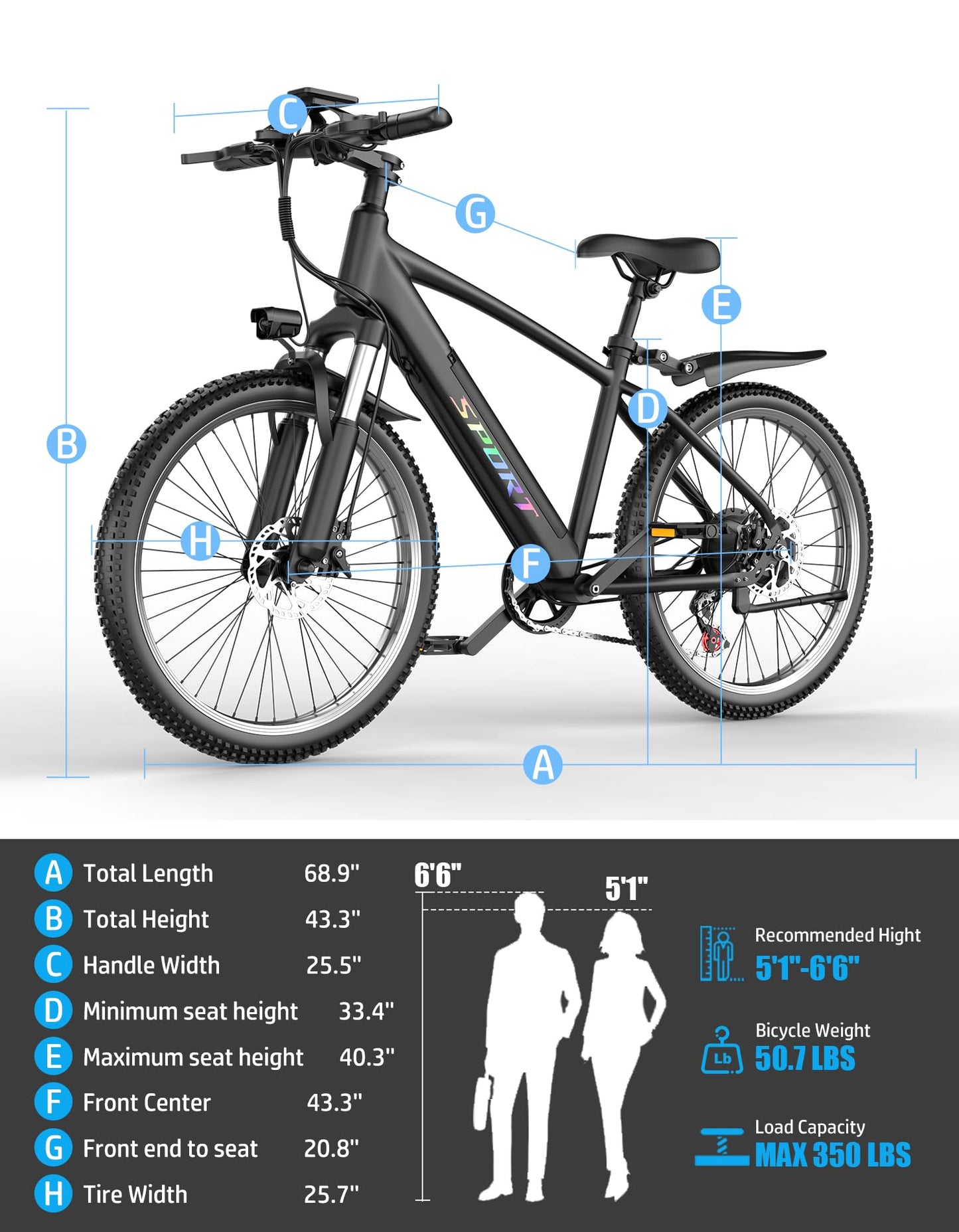 Pikabike Electric Bike for Adults, 1500W Peak Motor Ebike, Max 65Miles 28MPH, 26" Electric Mountain Bike, 480Wh Removable Battery EBike, 7-Speed & Front Suspension, Electric Bicycle for Commute