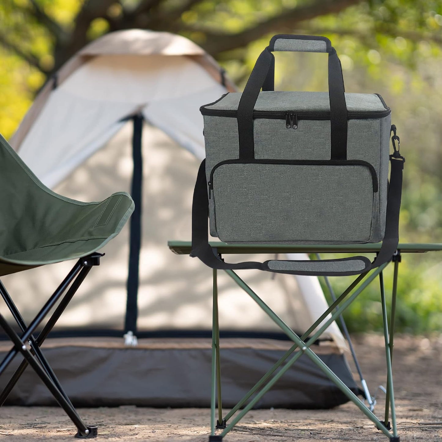 AooDen Portable Power Station Storage Bag, Travel Carrying Case for Jackery 1000, ECOFLOW River Max, Bluetti EB70S, GRECELL T1000, Gray