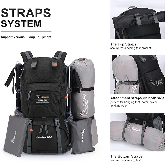 MOUNTAINTOP 40L Hiking Backpack Lightweight Travel Backpack for Men&Women Outdoor Camping Backpacking