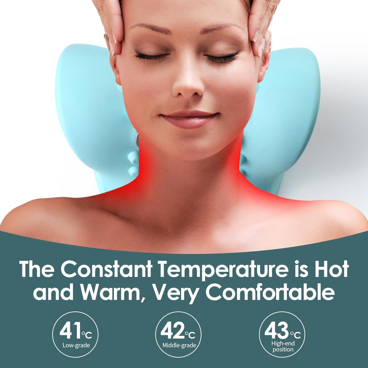 Hugterra Neck Massager, Electric Neck and Back Traction Relaxer Portable Compact Massage Pillow for Chair Ideal