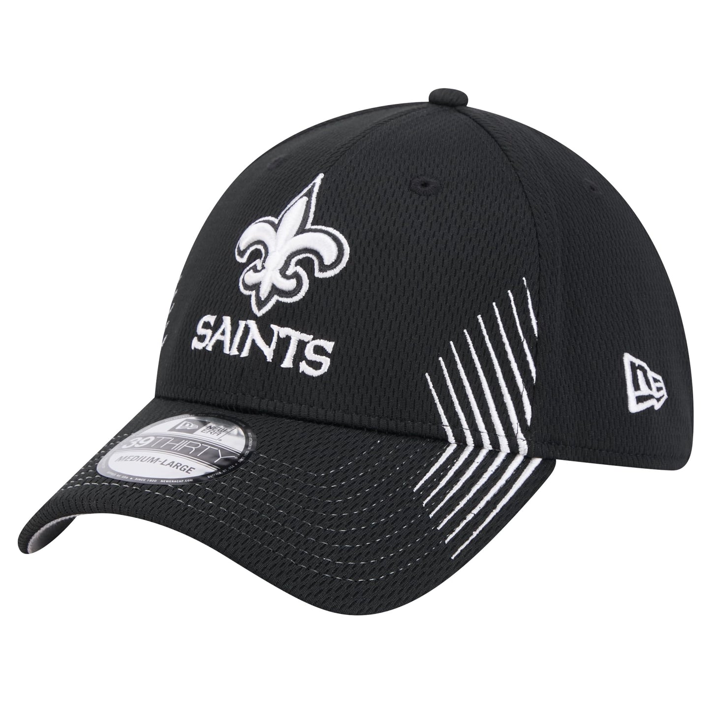 New Era Men's Black New Orleans Saints Active 39THIRTY Flex Hat