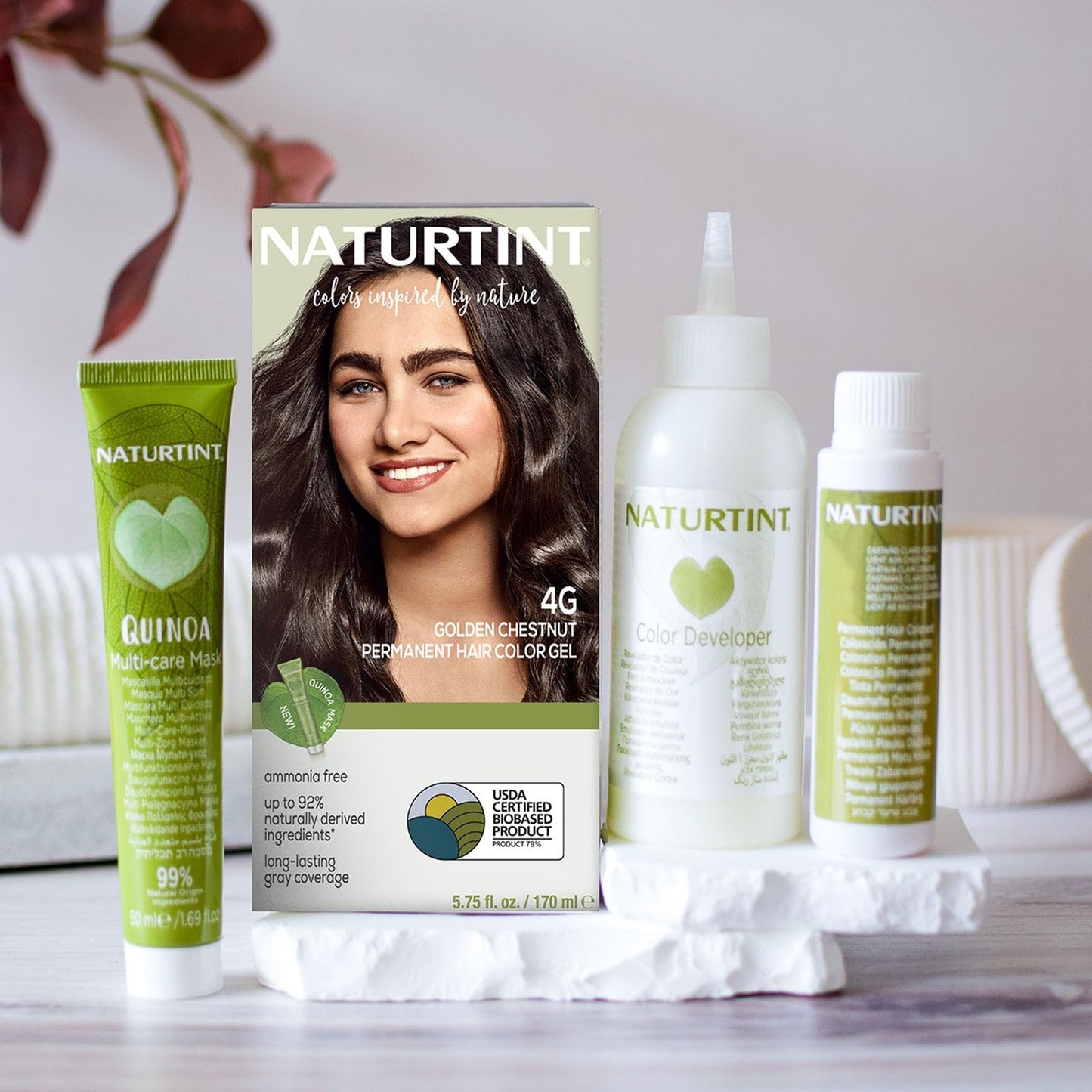 Naturtint 4G Golden Chestnut Permanent Hair Color (Pack of 1), Ammonia Free, Vegan, Cruelty Free, up to 100% Gray Coverage, Long Lasting Results (Packaging may vary)