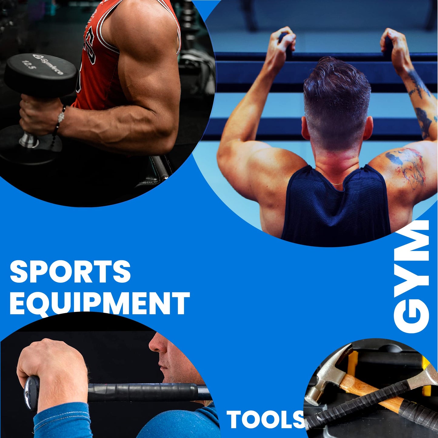 Core Prodigy Fusion Grip Tape - Silicone Rubber Wrap for Pull Up Bars, Barbells, Dumbbells, Sports and Gym Equipment, Weights and Tool Handles (36 Foot, Blue)