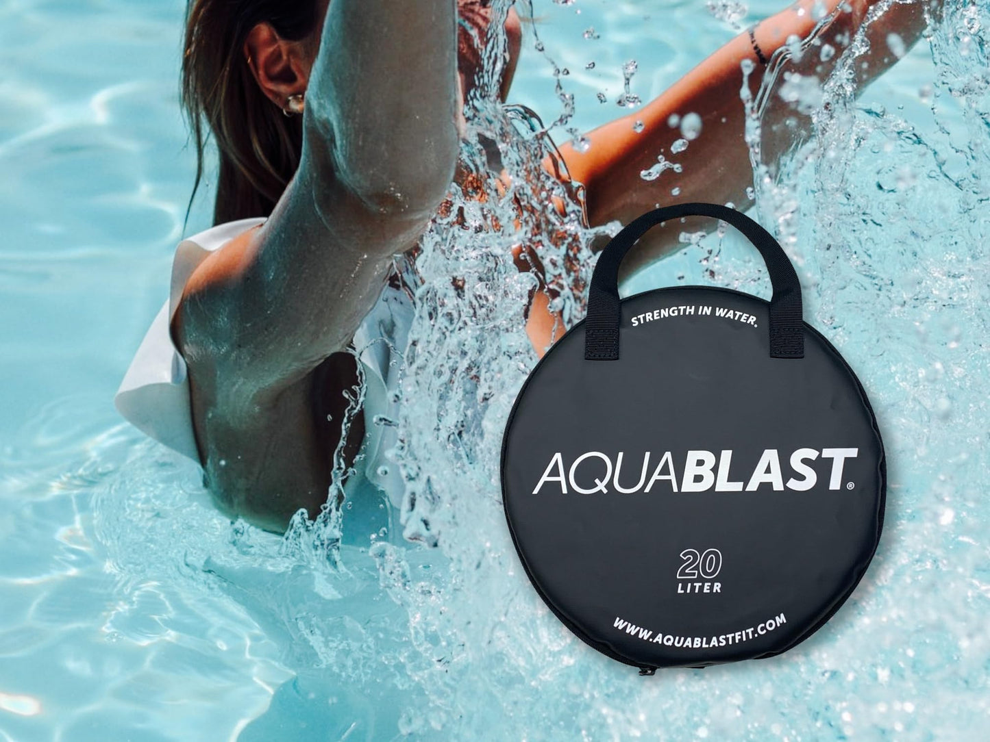 AquaBLAST 20-Liter V2 Portable Fitness & Punching Bag & Water Exercise Equipment for Pools for Total-Body, Low-Impact Workouts, Pool Exercise Equipment, Sets Up in Seconds, Aquatic Exercise Equipment