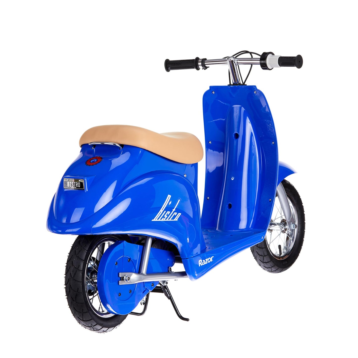 Razor Pocket Mod Miniature Euro 24V Electric Kids Ride on Retro Moped Scooter, Speeds Up to 15 Mph and 10 Mile Range, Ages 13+, Blue