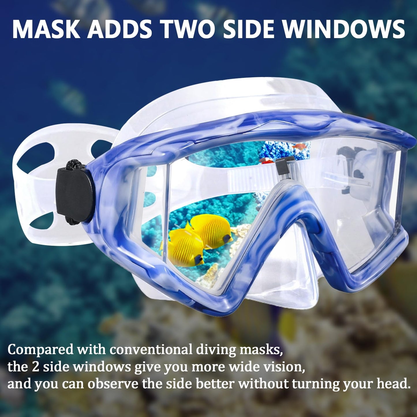 AQUA A DIVE SPORTS Diving mask Anti-Fog Swimming Snorkel mask Suitable for Adults Scuba Dive Swim Snorkeling Goggles Masks