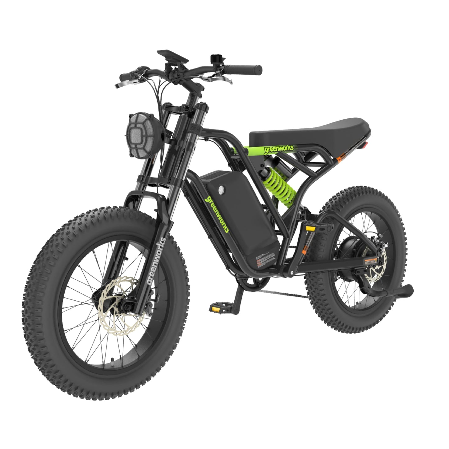 Greenworks 80V 20" All-Terrain Fat Tire Electric Bike for Adults (750W Brushless Rear Hub Motor), 7-Speed, Up to 20 MPH, Dual Disc Brakes, Pedal Assist, Battery Not Included