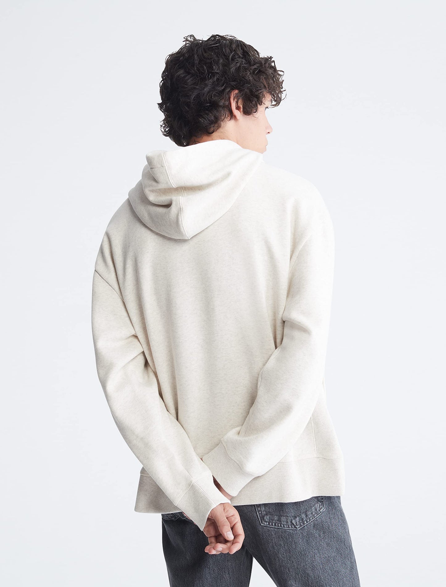 Calvin Klein Men's Relaxed Fit Monogram Logo Fleece Hoodie