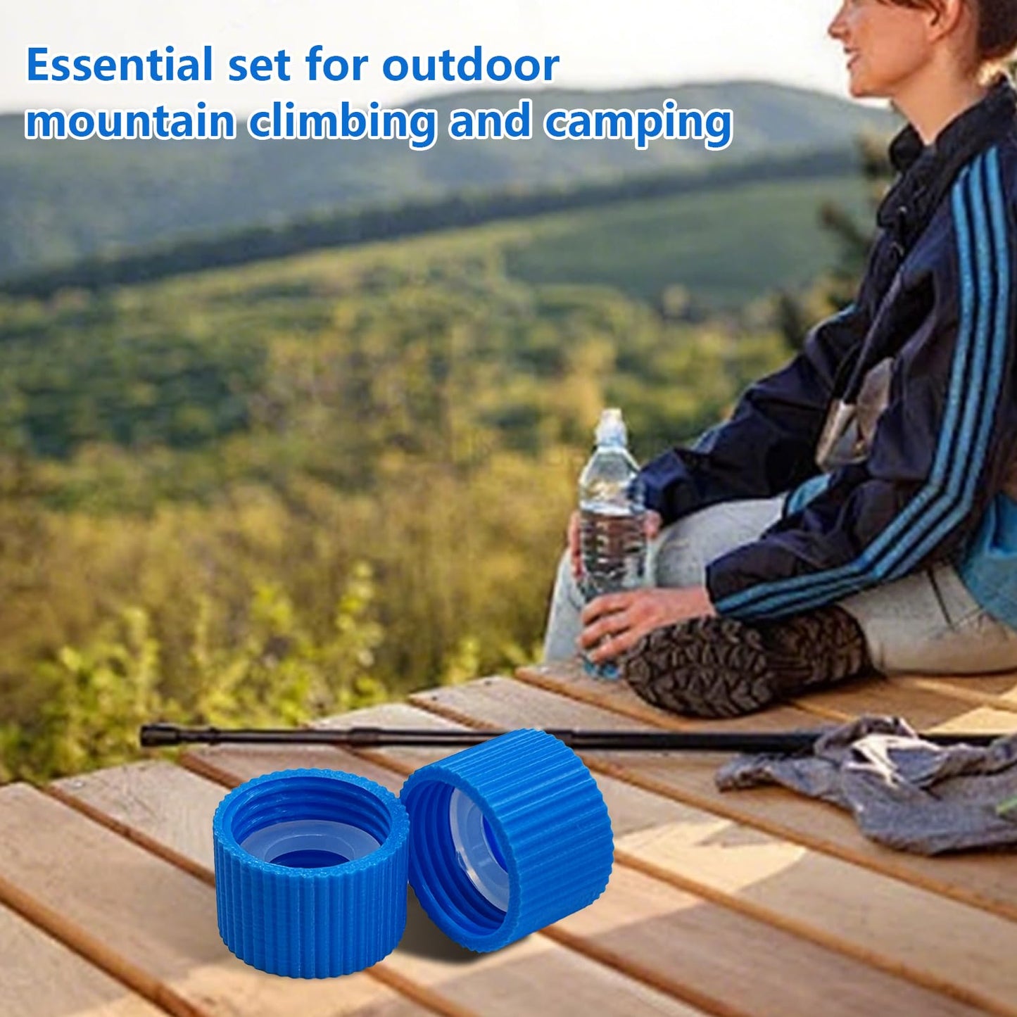 2 Pcs Water Filter Coupling Kit, Filter Cleaning Gasket With Seal, Compatible with 28mm External Threaded Water Filters and Plastic Bottles for Mountaineering Camping