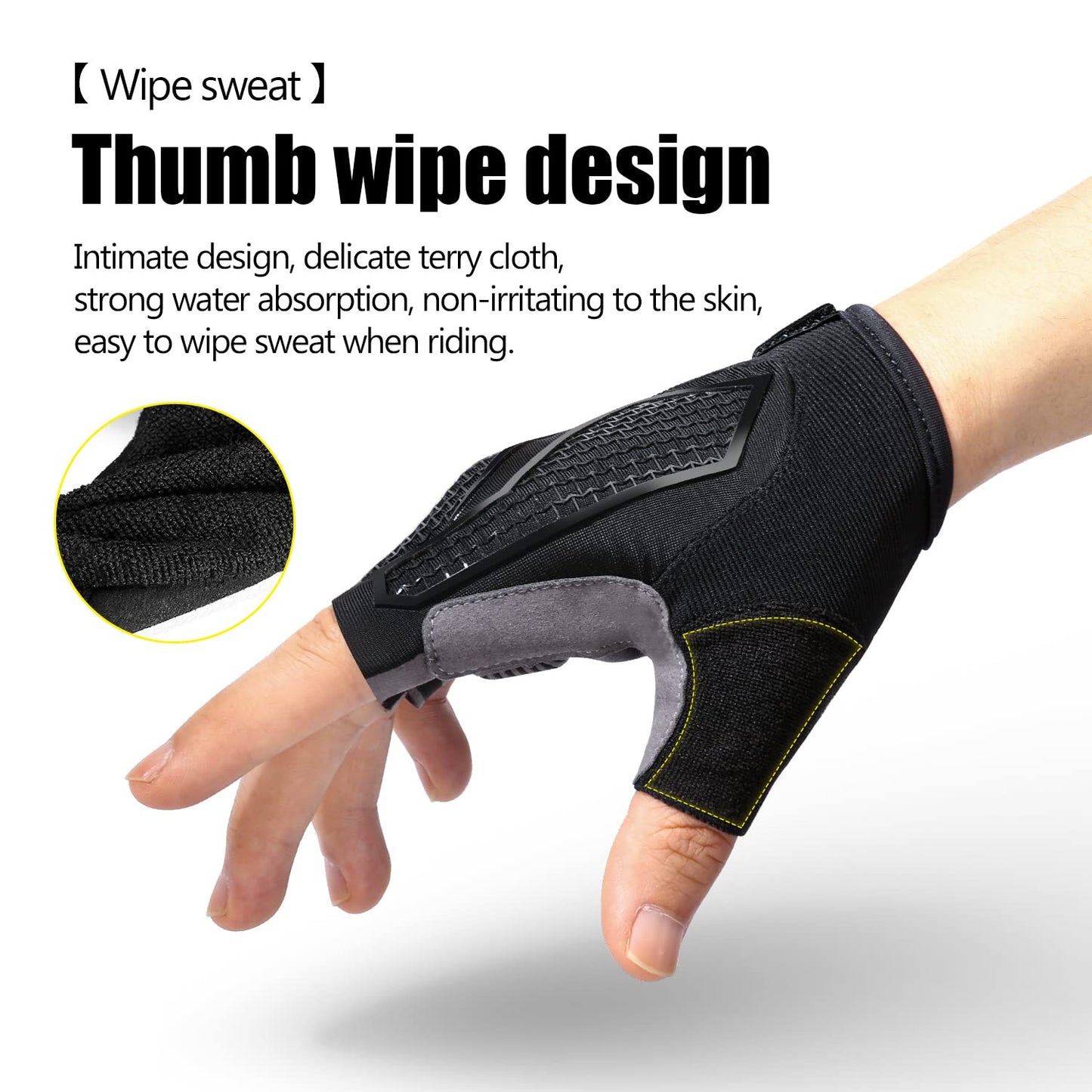 KynciLOR Cycling Gloves Bike Gloves for Men Women Breathable Half Finger Mountain Bike Gloves Shock-Absorbing Liquid Silica Gel Pad Anti-Slip Bicycle Gloves