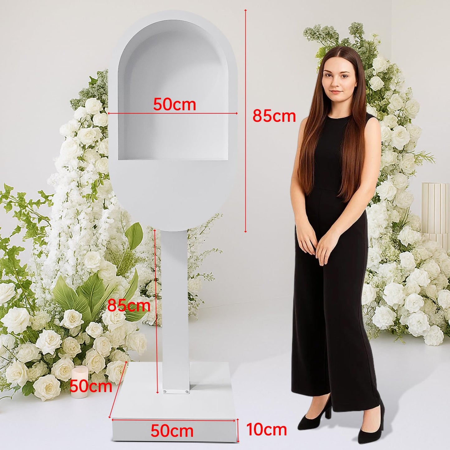 ZLPOWER Audio Guest Book Stand Phone Booth for Wedding Party Leave a Message Video Phone Wedding Decoration Telephone Booth Box Audio Guestbook Stand White Recording Table