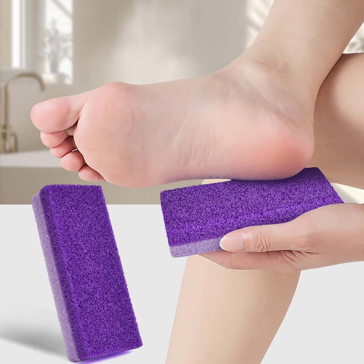 1 Pack Double-Sided Pumice Stone for Feet, Pumice Stone for Feet, Foot Scrubber,Effective Pedicure Tools (Purple)