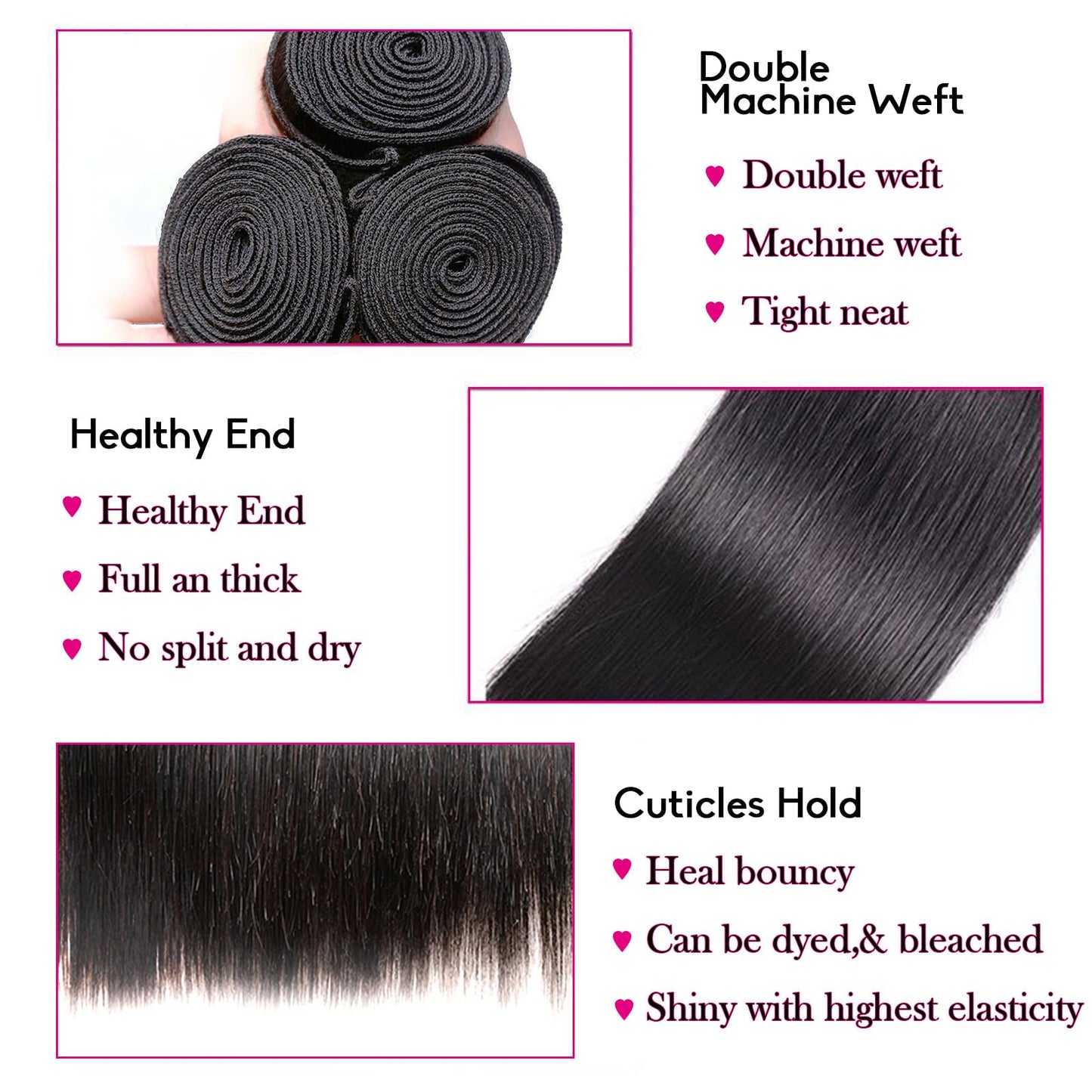 Viyaviya 10A Brazilian Straight Bundles Human Hair 22 24 26 Inch 100% Unprocessed Virgin Remy Hair Bundles Weave 3 Bundles Raw Hair Extensions Natural Color For Women