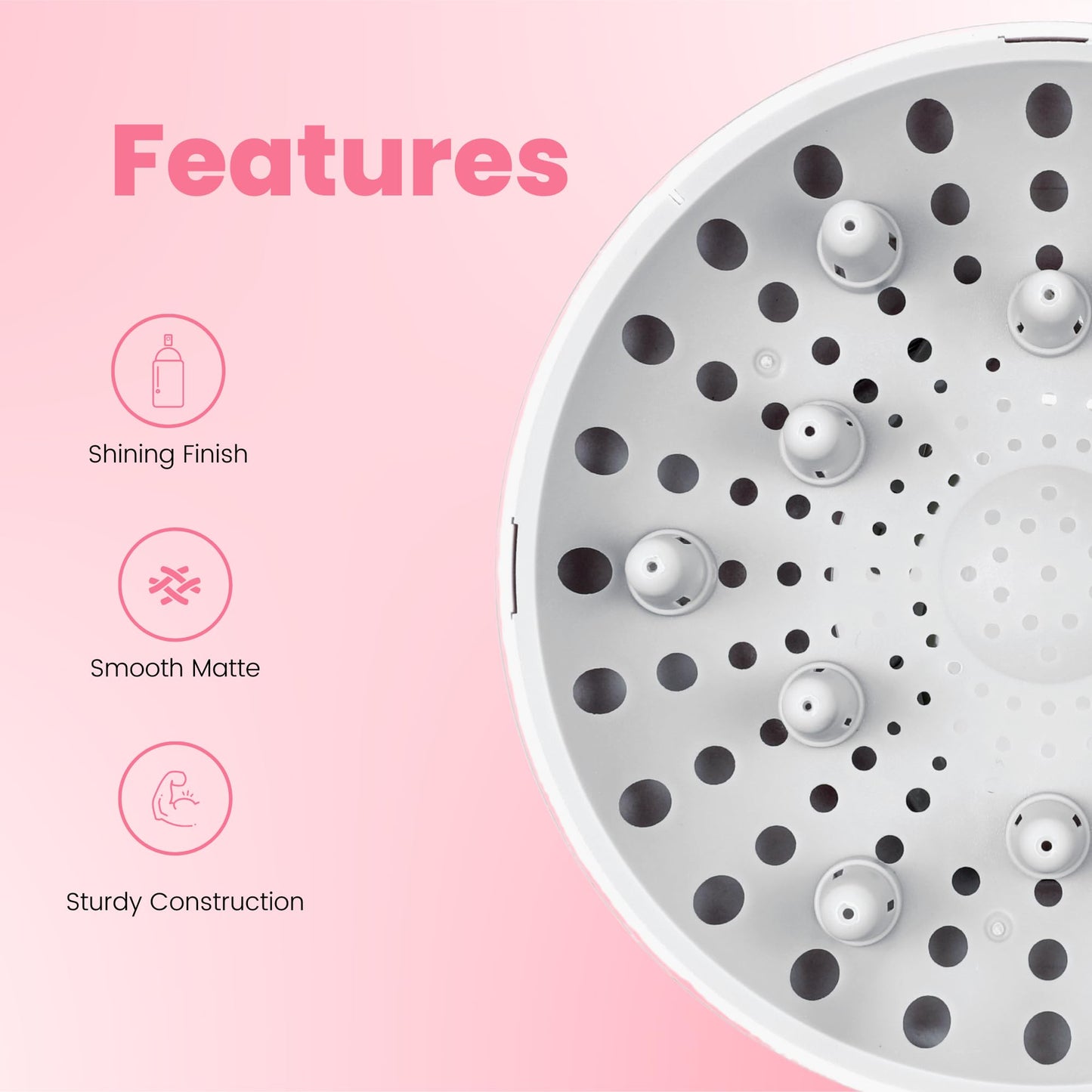 Universal Hair Diffuser “Super Sturdy” 1.7 Inch to 2.6 Inch for Natural Curly and Wavy Hair, Hair Dryer Attachment (White)