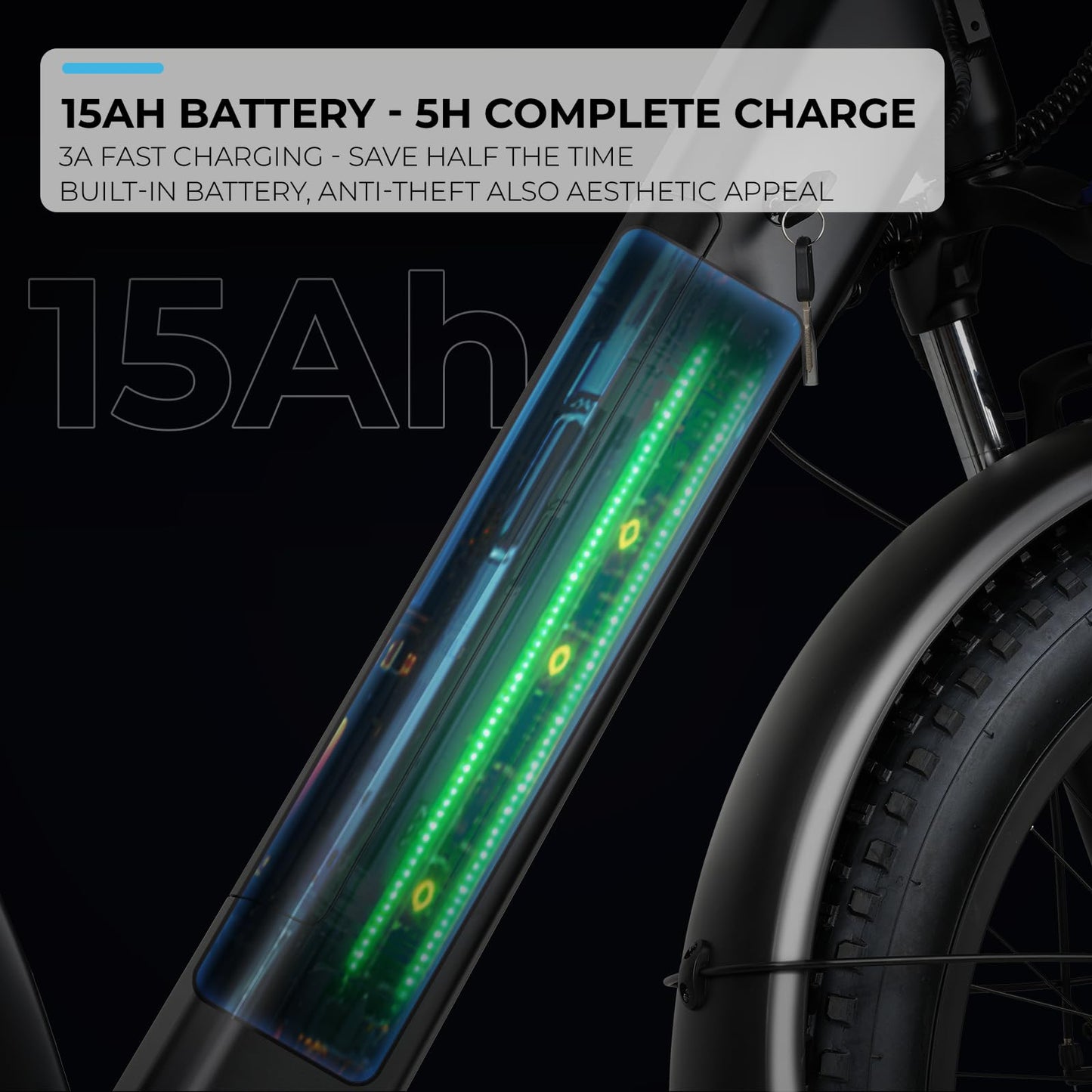 ANCHEER 26" Electric Bike for Adults, 1000W Peak Electric Bike 28MPH 60 Miles Range, 48V 15Ah Built-in Battery - 3A Fast Charging, Fat Tire Electric Bike Off-Road for Women/Men, UL-Certified 7 Speed