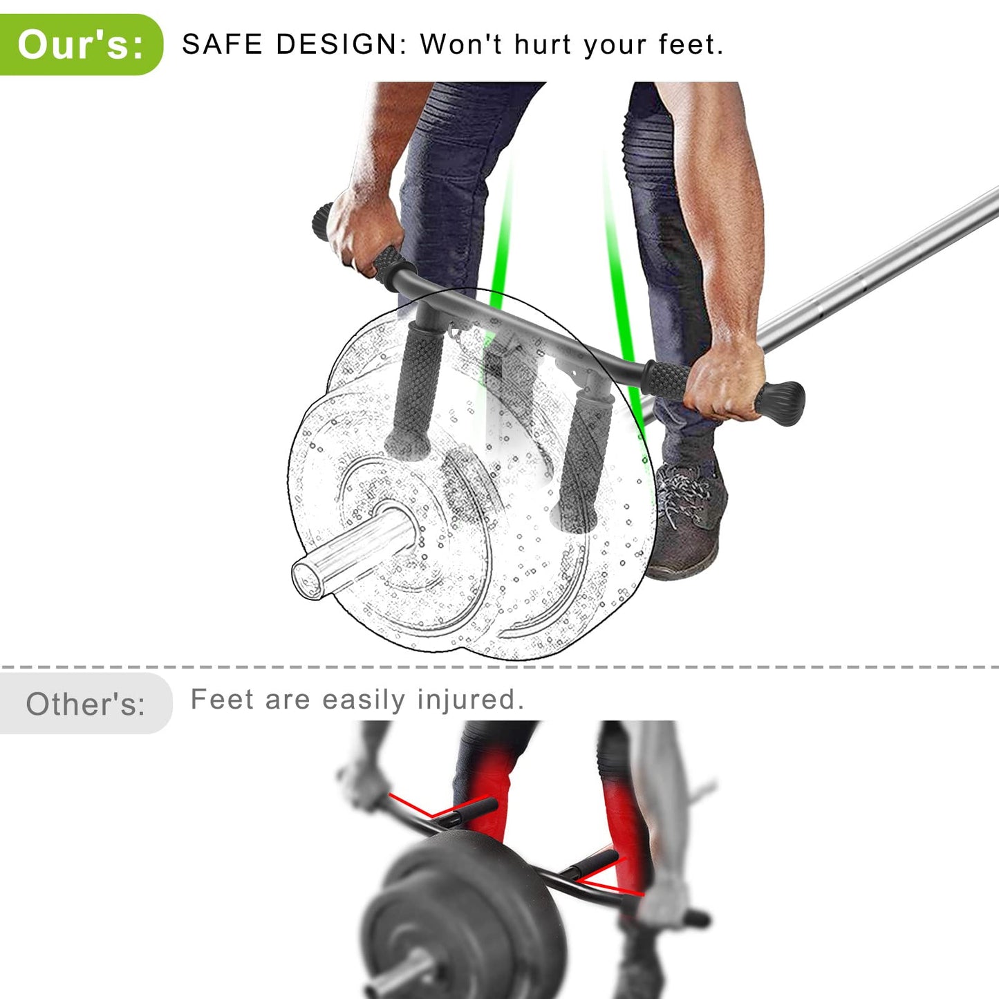 SELEWARE T Bar Row Attachment for 2" Olympic Barbell Bar, Solid Adjustable Multi-Grip Landmine Handle Attachment with Non-Slip Rubber Handle, Fits 2" Olympic Bars Strength Training Bars