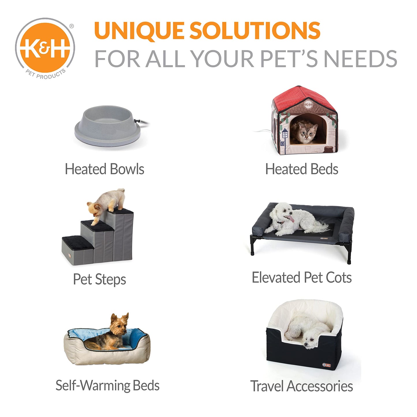 K&H Pet Products Bucket Booster Dog Car Seat, Seat Belt Secured, 2 Safety Leashes, Washable Covers, Sturdy Dog & Cat Booster Seat, Carriers for Small to Medium Pets - Large Gray/Cream
