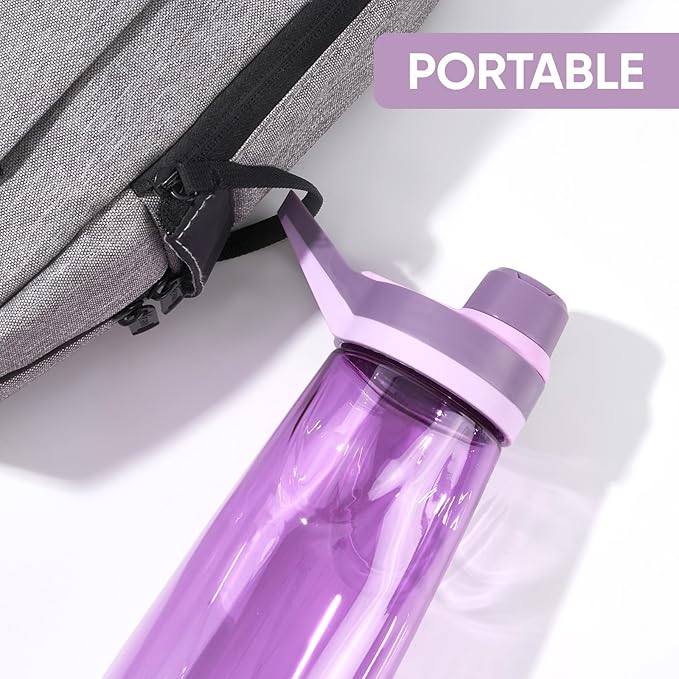 Kerilyn 32oz Water Bottle, Wide Mouth Plastic Water Bottles Chug Lid Sports Water Bottle, Reusable Water Bottle With Handle, Leak-Proof Clear Water Bottle for Travel, Fitness, Men, Women, Pink