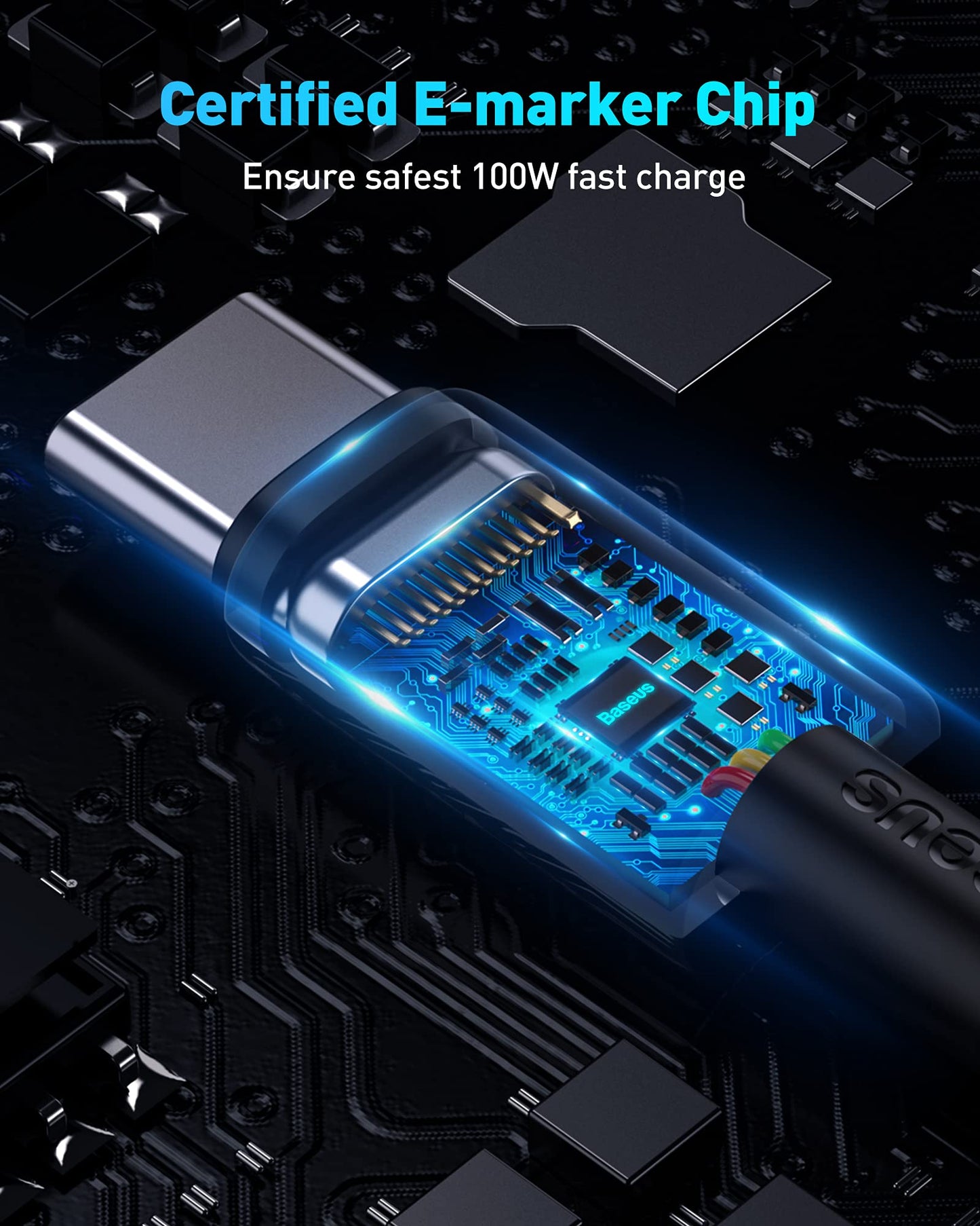 Baseus USB C Cable, 100W PD 5A QC 4.0 Fast Charging USBC to USBC Cable, Zinc Alloy Nylon Braided Type C Charger Cord for iPhone 16 15 Pro Plus Pro Max, MacBook, iPad Pro/Mini, Samsung S23/S22+