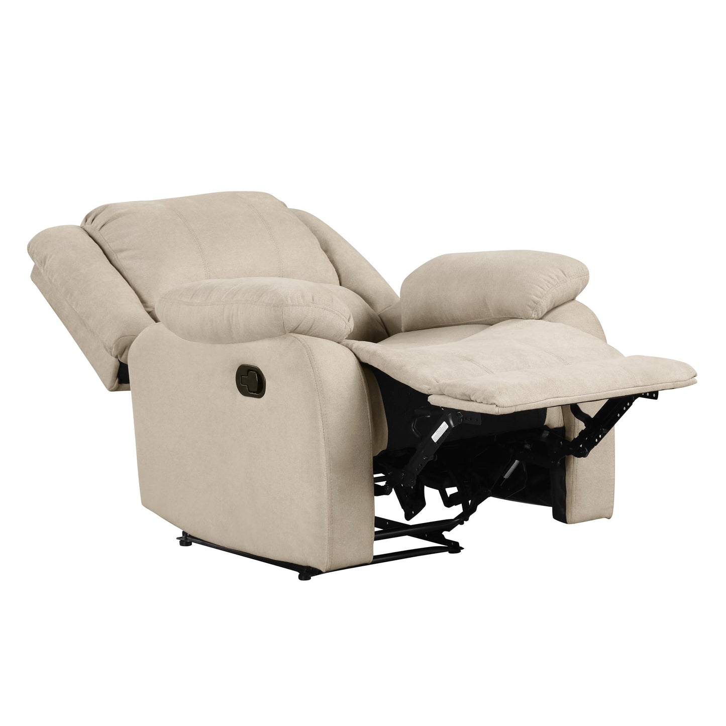 Lexicon Manual Recliner Sofa Chair, Home Theater Seating, Wall Hugger Manual Reclining Nursery Chair for Bedroom/Living Room/Office/Apartment, Oatmeal Textured Fabric