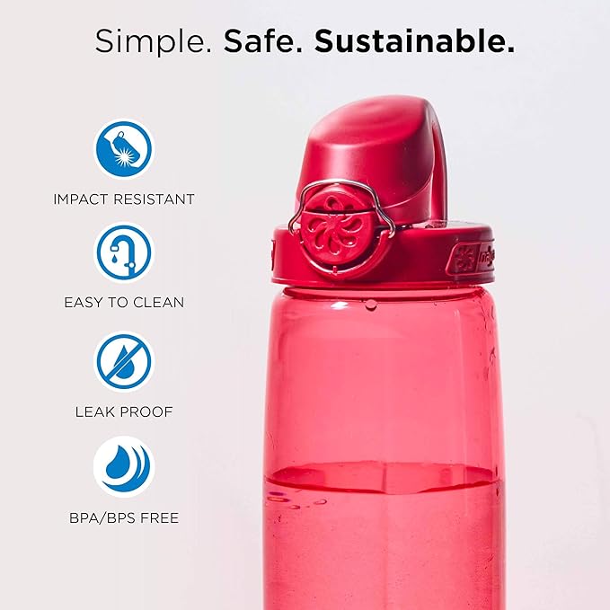 Nalgene On the Fly BPA-Free Water Bottle, Juniper with Juniper/Orange, 24 Oz