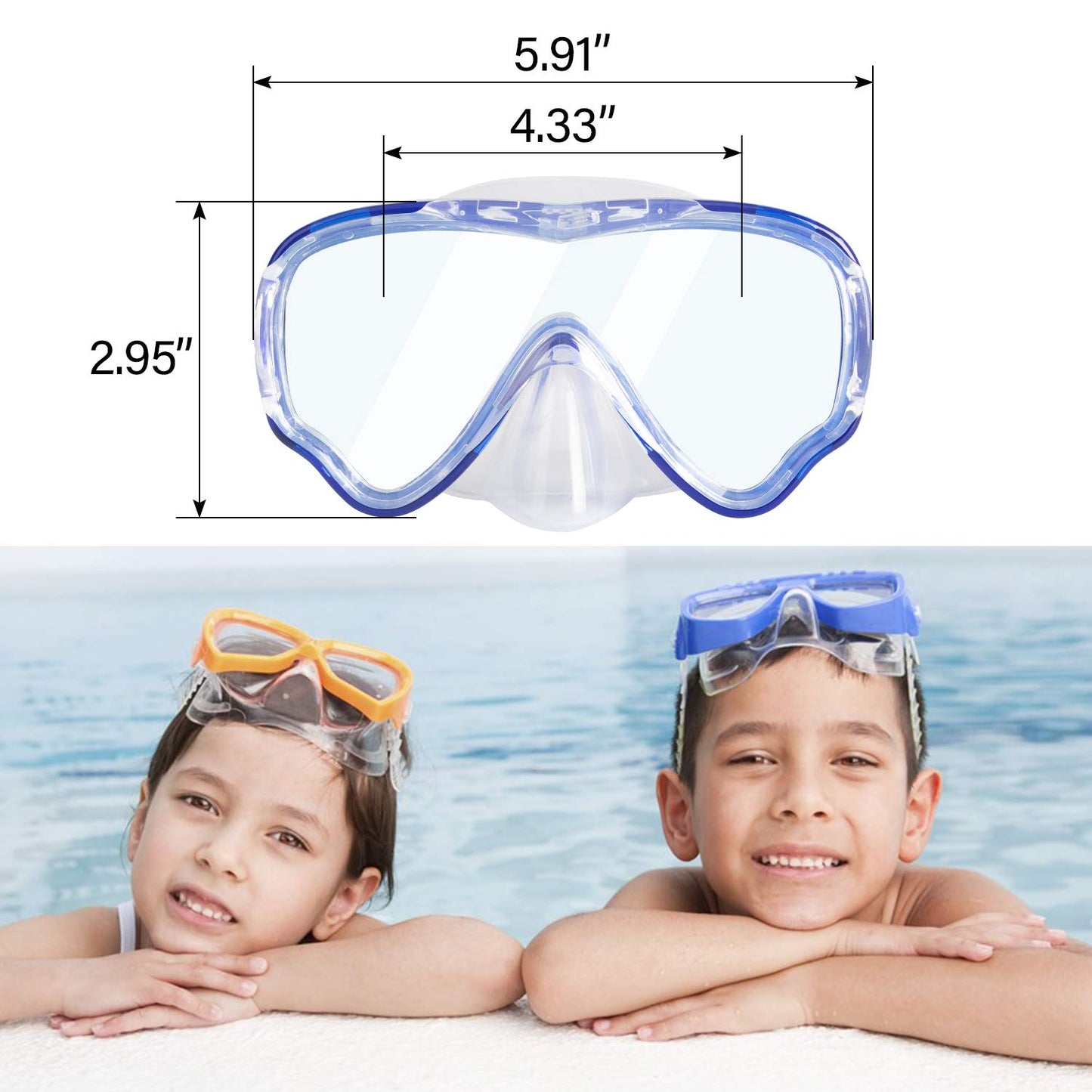 Peicees Swimming Goggles with Nose Cover for Kids, youth Anti Fog Swim Goggles Snorkel Diving Mask for Boys Girls