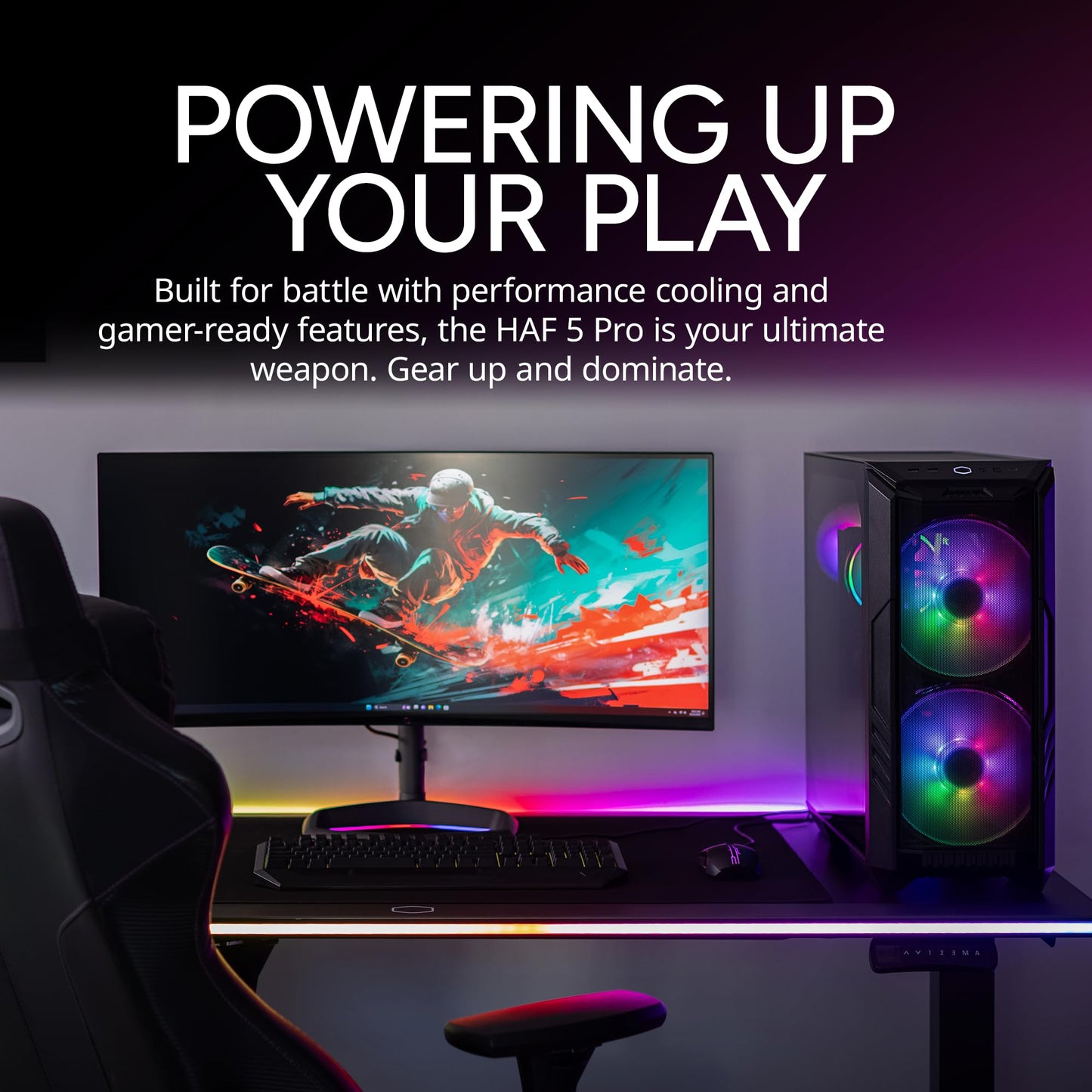 Cooler Master HAF 5 Pro AMD RYZEN 7 7800X3D 4.2 GHz | Gigabyte RTX 5070 12GB & B650 Motherboard | 32GB (2x16GB) DDR5 6000MHz | 2TB Gen4 M.2 | WiFi | Windows 11 | Hyper 212 Halo Cooler Gaming PC