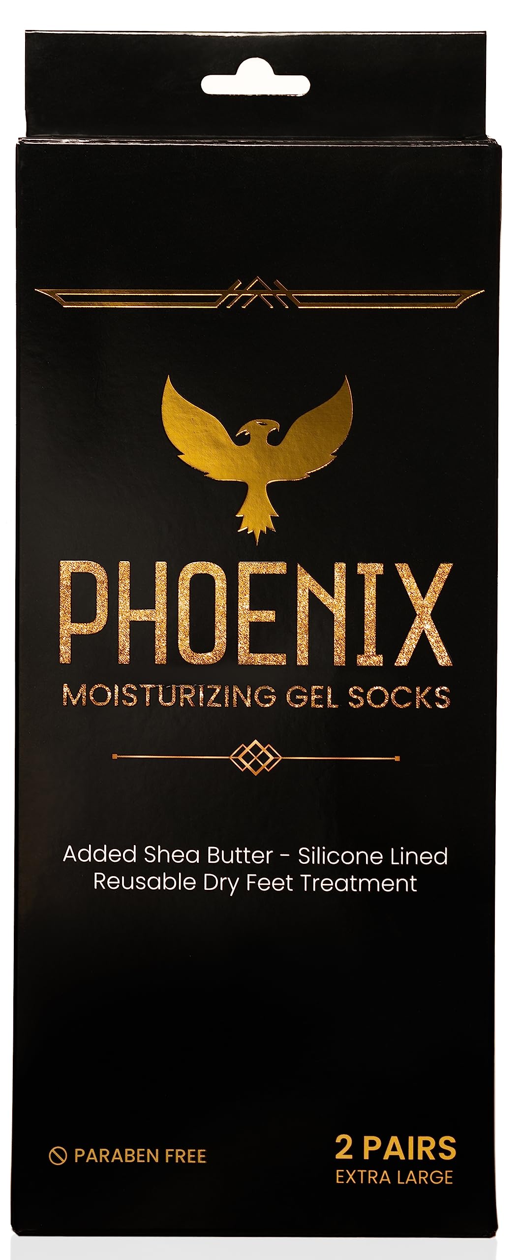 Moisturizing Gel Socks for Men - Extra Large - 2 Pairs - with Shea Butter - Paraben Free - Reuseable Moisturizing Socks - Phoenix Foot Peel™