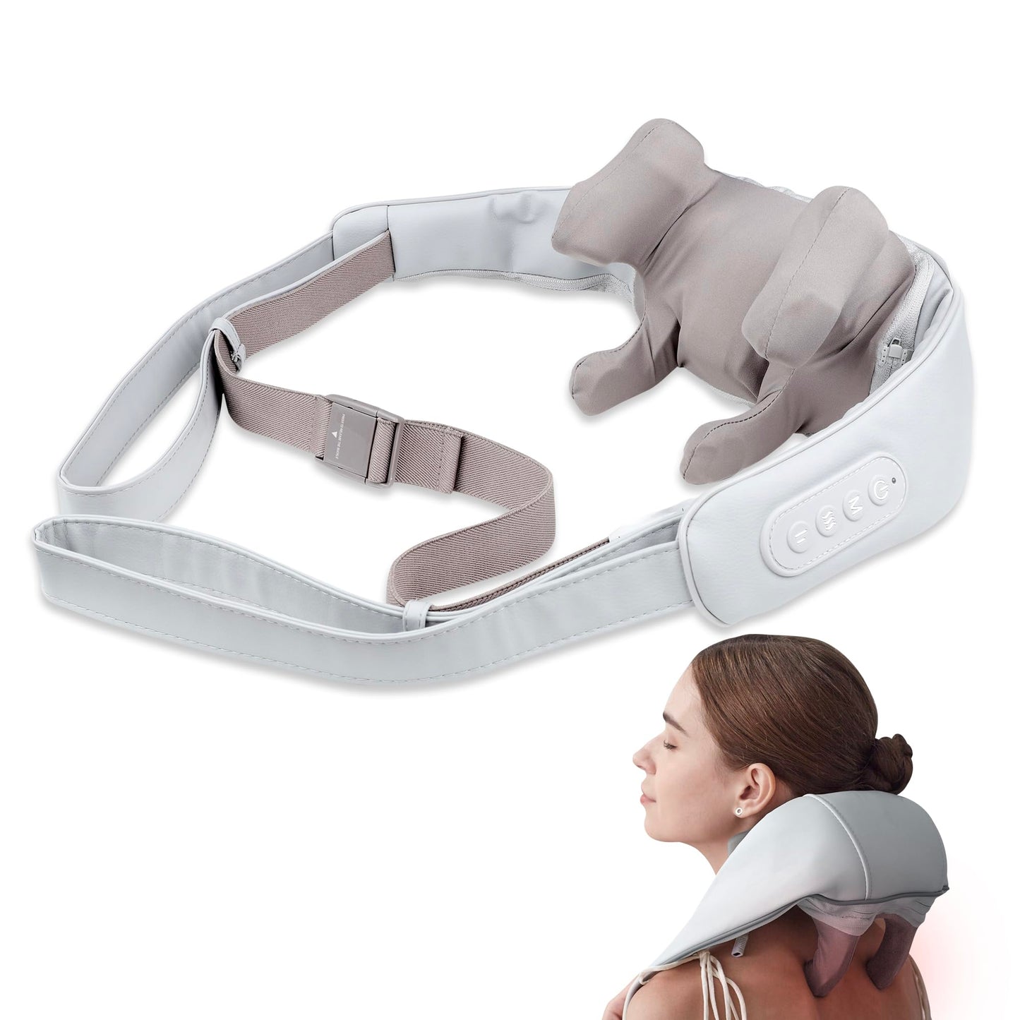 BackPlus Platinum Cordless Neck Massager – Deep Tissue Shiatsu Massage with Heat – Deep Kneading Stress Relief for Back Pain