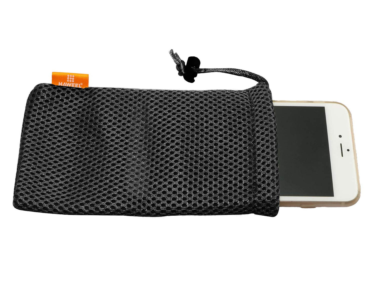 RuiLing 5pcs Multifunction Nylon Mesh Drawstring Pouch Bag for Mobile Phone,Sunglasses,Electronic Gadgets-Travel Organizer Outdoor Activities Storage Pouch 3.5"x 7.3"(Black)