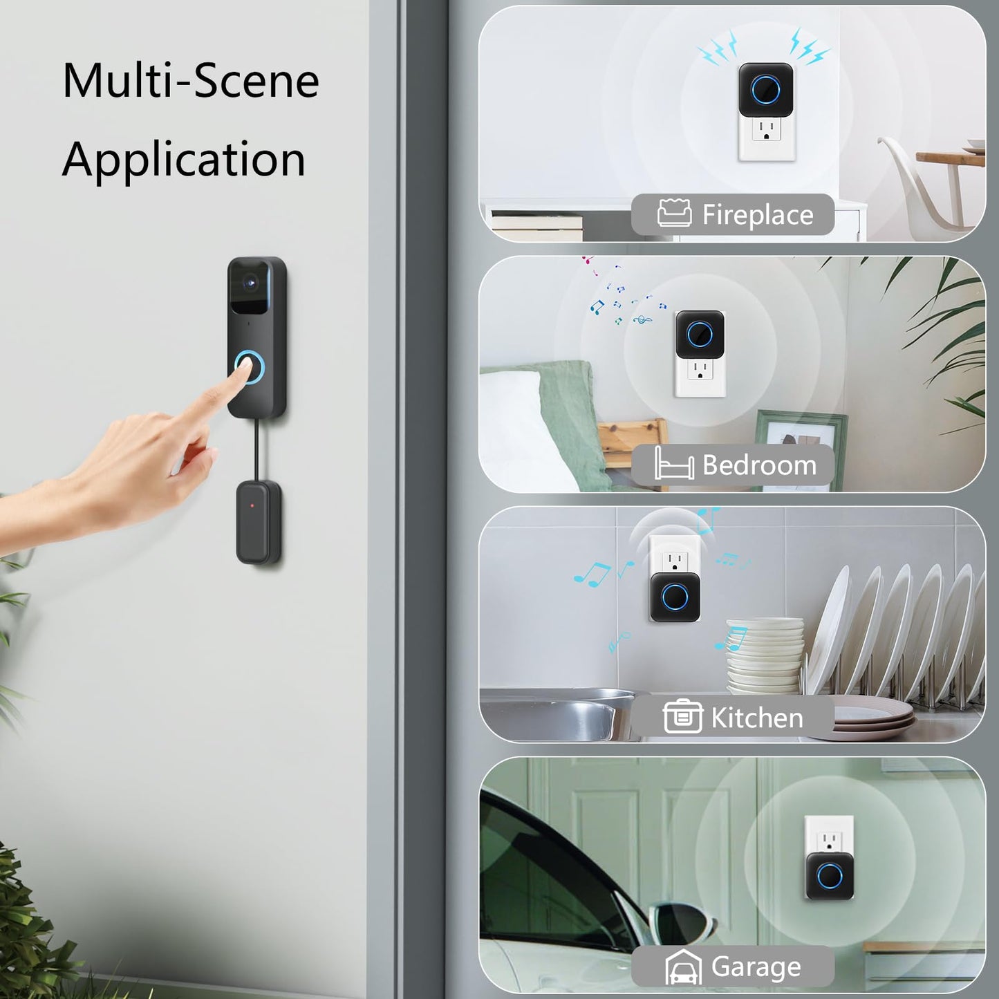 Satisure Wireless Doorbell Chime Video Doorbell Extender - Compatible with Blink Video Doorbell and Blink Video Doorbell (2nd Gen) (1 Video Doorbell Extender 1 Receiver)