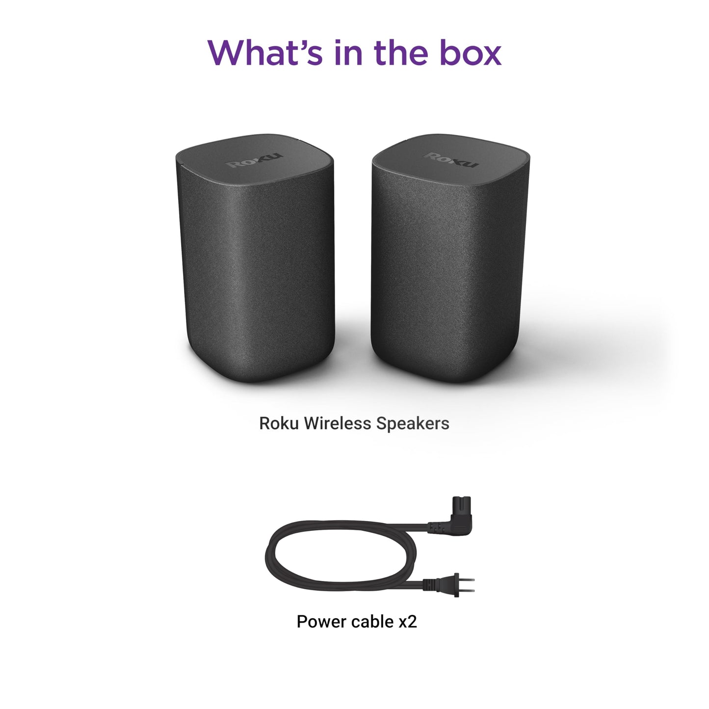 Roku Wireless Speakers (for Roku Streambars or Roku TV),Black 2 Count (Pack of 1)