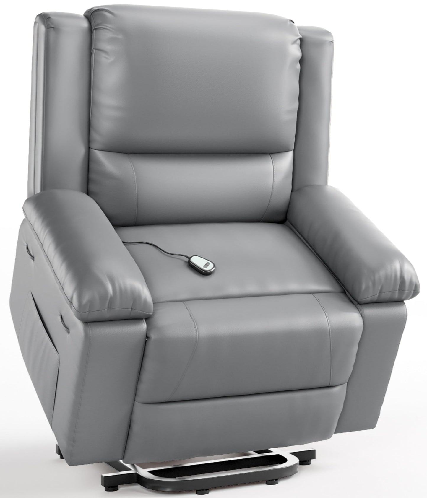 Power Lift Recliner Chair - Heat and Massage, Faux PU Electric Lift Recliner for Elderly & Mobility Impaired, Adjustable Back and Legs, Heavy Duty Lift Chair for Seniors