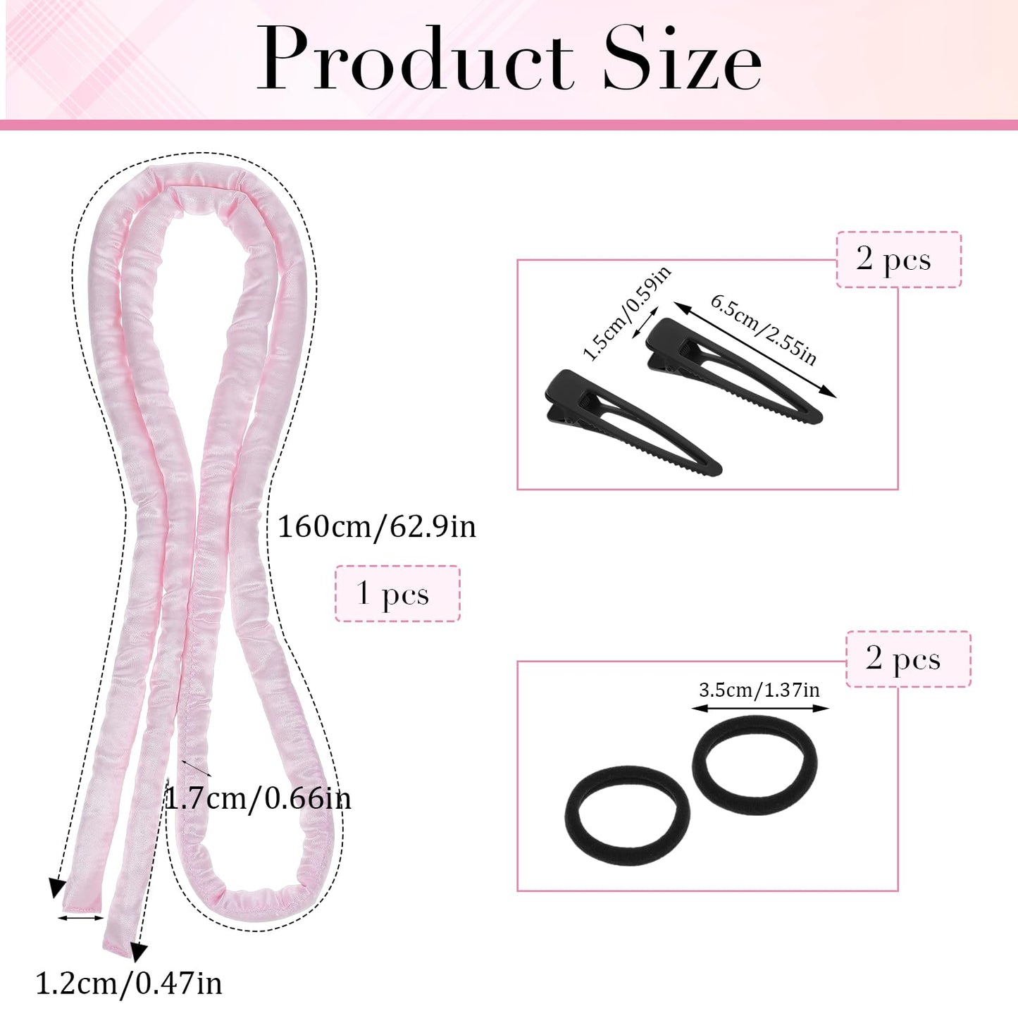 AOZUO Heatless Curling Rod Headband, Heatless Hair Curler Heatless Curls Overnight for Short Long Hair No Heat Overnight Curls with Thin Curlers to Sleep In for Short Hair (Pink)