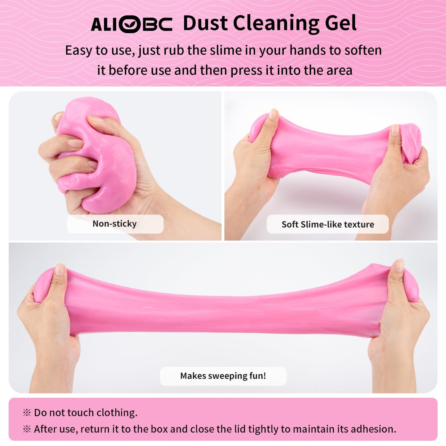 ALIOBC Car Cleaning Gel, 250g Keyboard Cleaner Cleaning Putty for Car Interior Car Slime Cleaner Dust Cleaning Gel Car Putty for Cleaning Car Gel Cleaner Pink