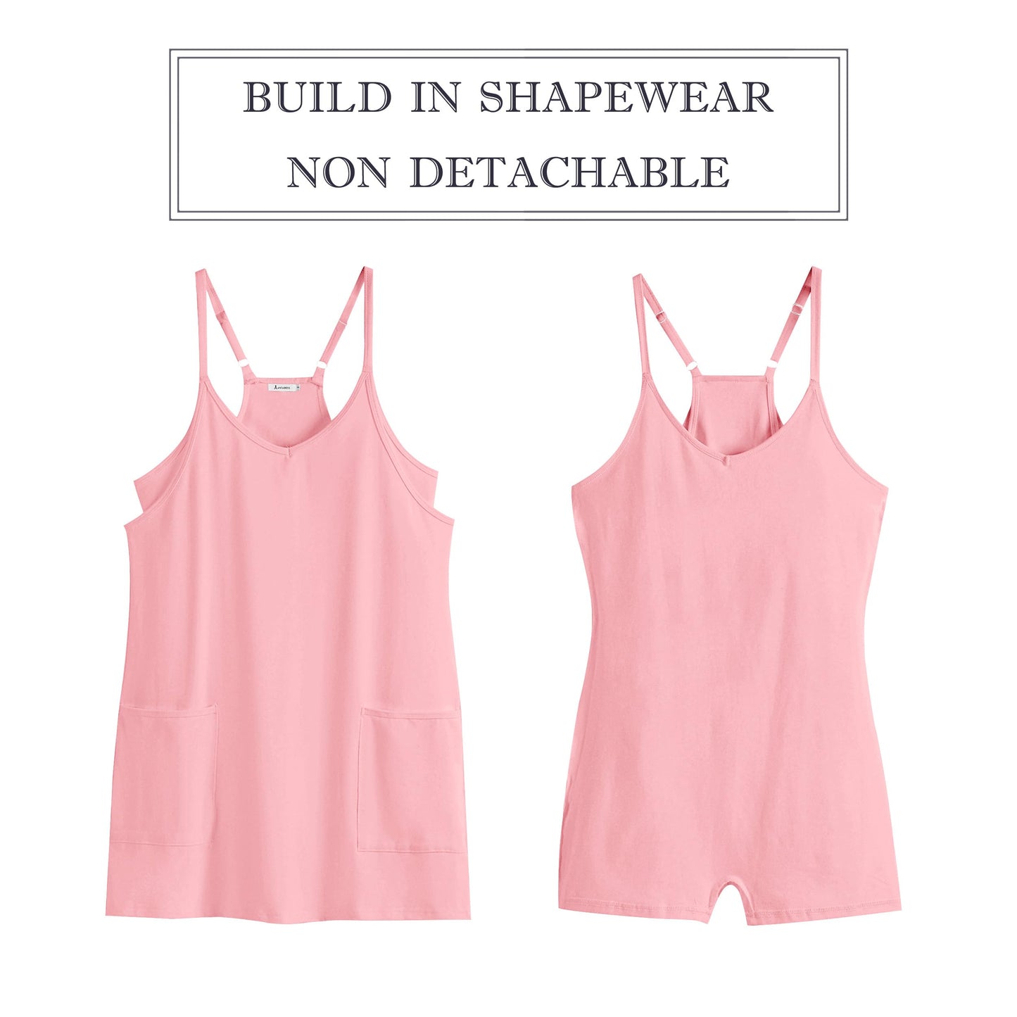 ANRABESS Women Summer Mini Romper Dress Workout Tennis Active Sports Athleisure Outfits built in Shorts Trendy Vacation Pink X-Smal