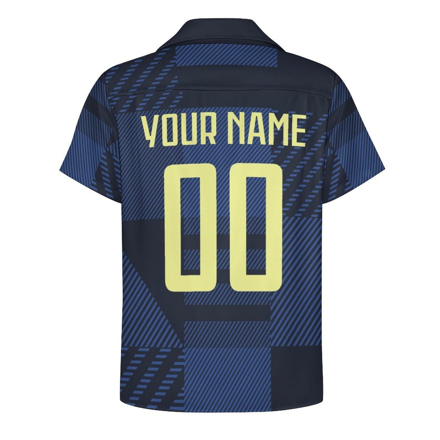 GIF4FOT Custom 2024 Scotland Soccer Cuban Neck Shirt Hawaii Short Sleeve Personalized Name Number for Men Sports Gift, Small