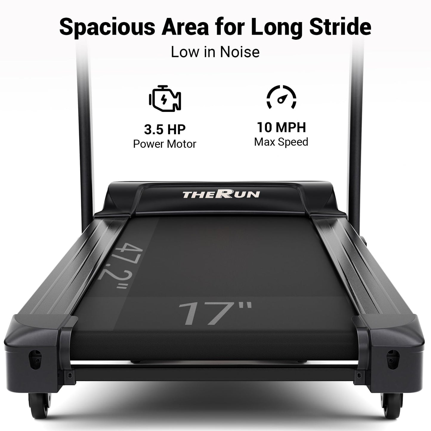 THERUN Incline Treadmill, Treadmills for Running and Walking, 300 lbs Weight Capacity Folding Treadmill with 0-15% Auto Incline, Wide Belt, 3.5 HP, App, Heart Rate, Orange