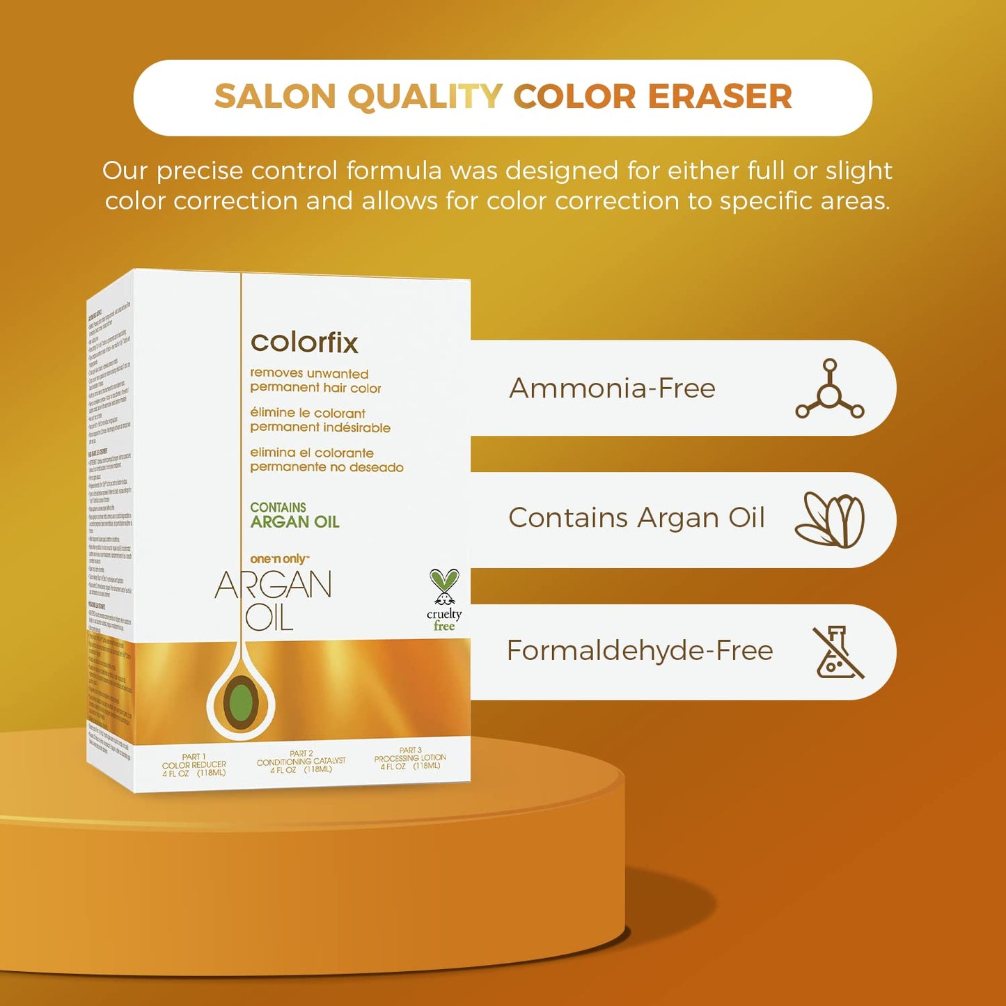 One N Only Colorfix Permanent Hair Color Remover Kit With Argan Oil - Dye Removes Any Level